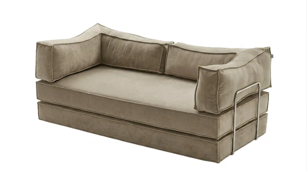 SOFA CAMA TANDEM BORDES RECTOS BEIGE - 1