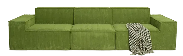 SOFA TRES ASIENTOS RESPALDO ALTO TOFU VERDE - 1